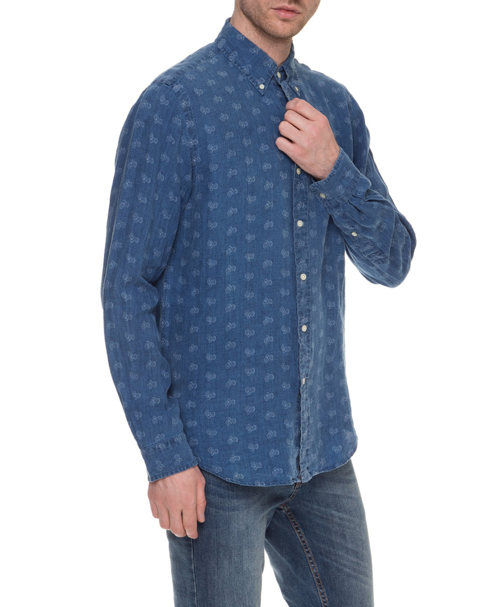 Льняная рубашка Polo Ralph Lauren 710742741001, синий цвет • Купить в интернет-магазине Kameron