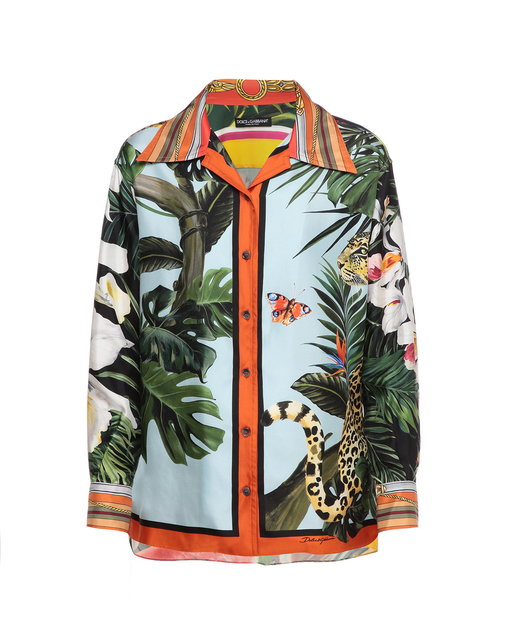 Шелковая блуза Dolce&Gabbana F5N12T-GDV25, разноцветный цвет • Купить в интернет-магазине Kameron