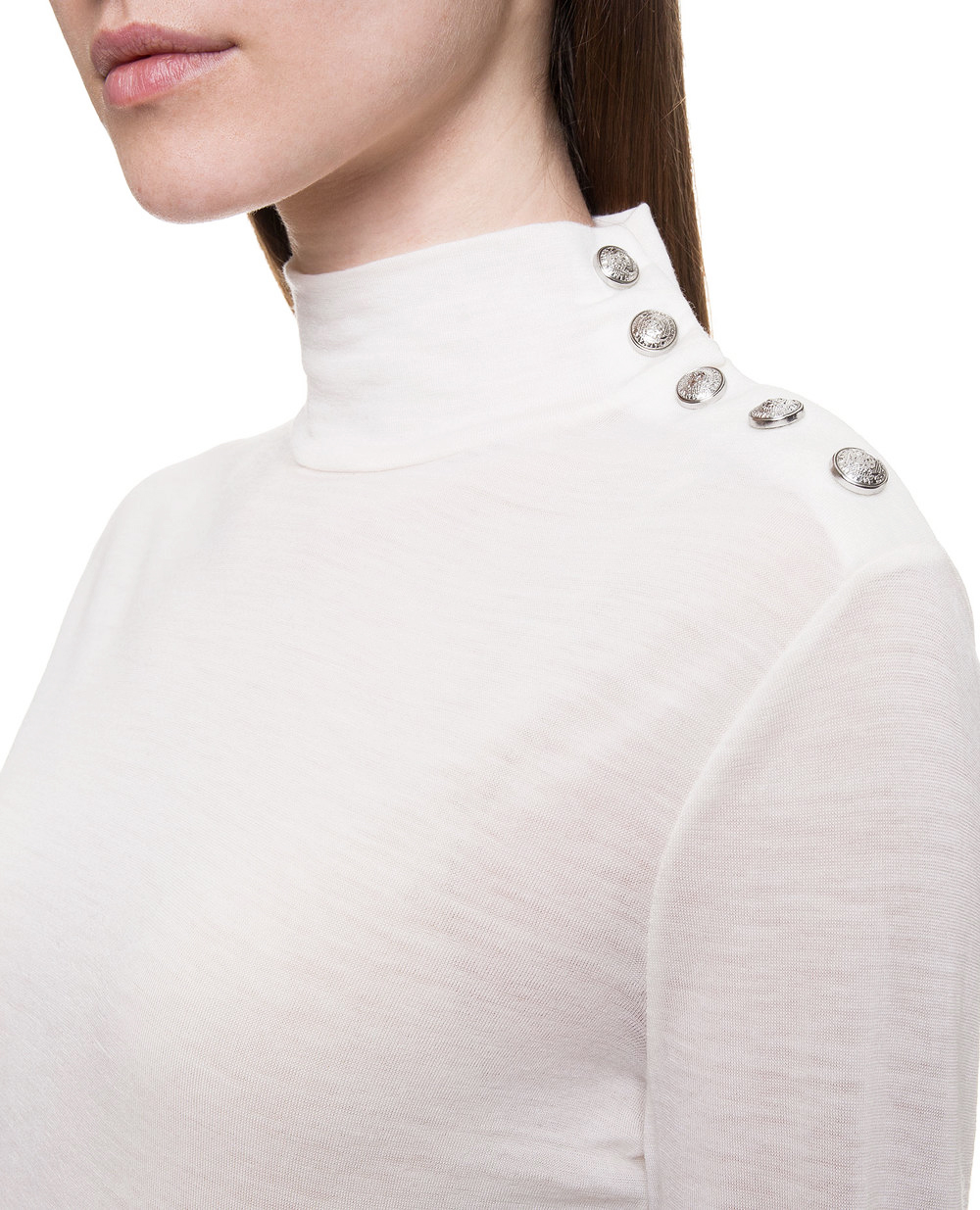 Шерстяной свитер Balmain PF01870-620M, белый цвет • Купить в интернет-магазине Kameron