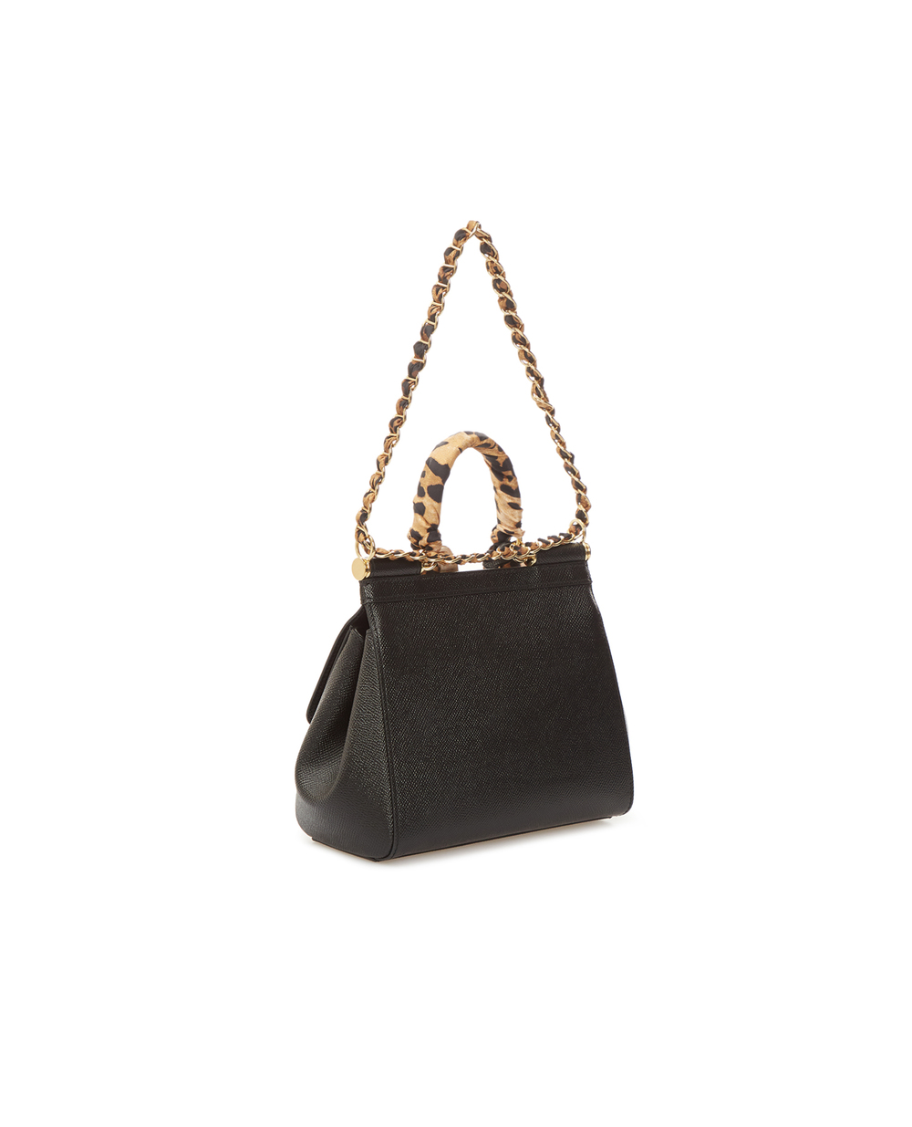 Кожаная сумка Sicily Dolce&Gabbana BB6003-AY153, черный цвет • Купить в интернет-магазине Kameron