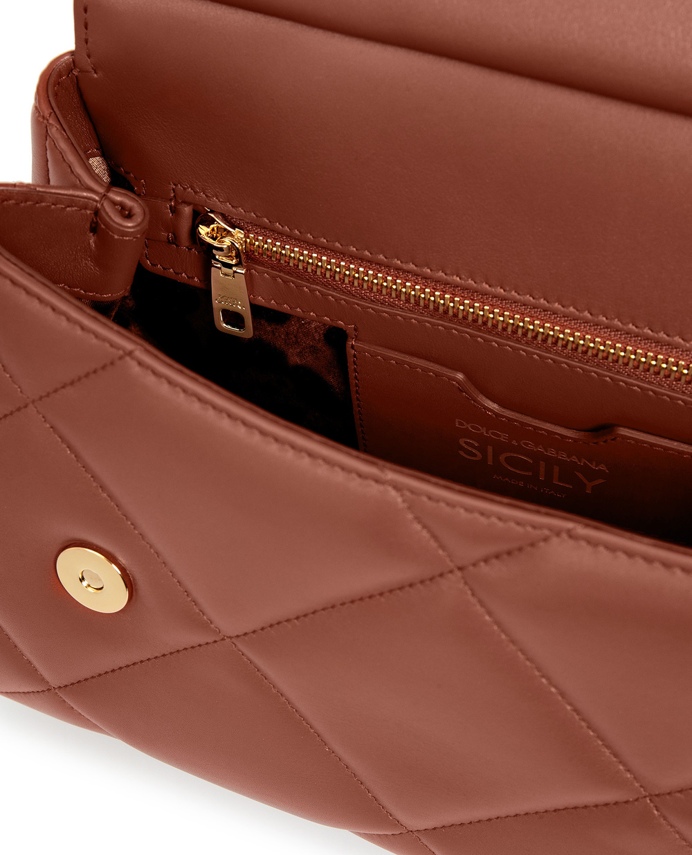 Шкіряна сумка Sicily Dolce&Gabbana BB6002-AW591, рудий колір • Купити в інтернет-магазині Kameron