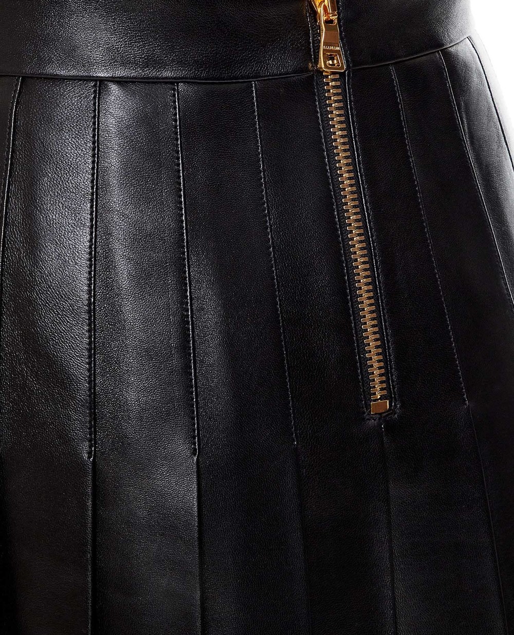 Кожаная юбка Balmain WF1LB250L158, черный цвет • Купить в интернет-магазине Kameron