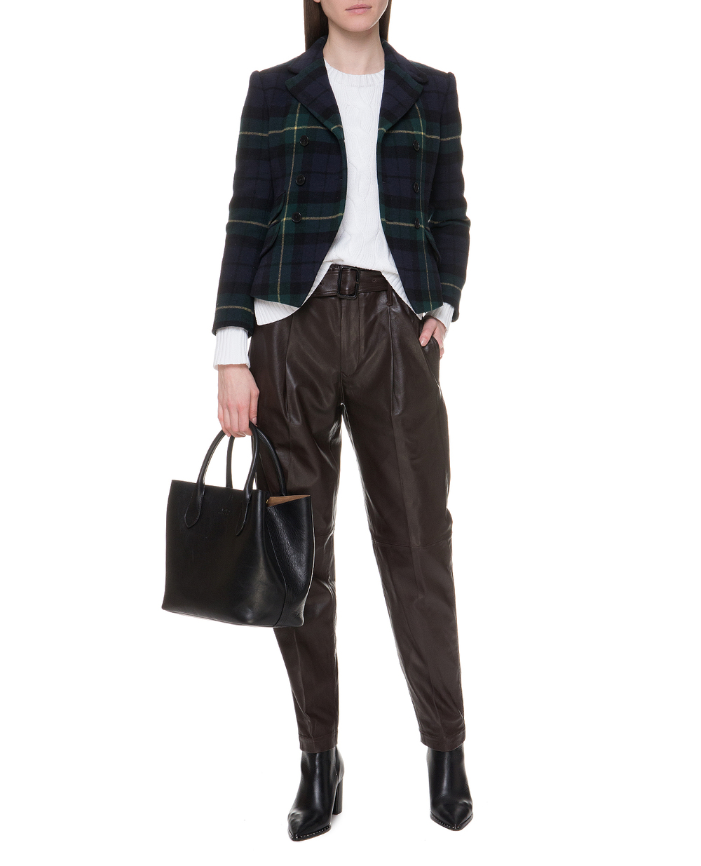 Шкіряні штани Polo Ralph Lauren 211765302002, коричневий колір • Купити в інтернет-магазині Kameron