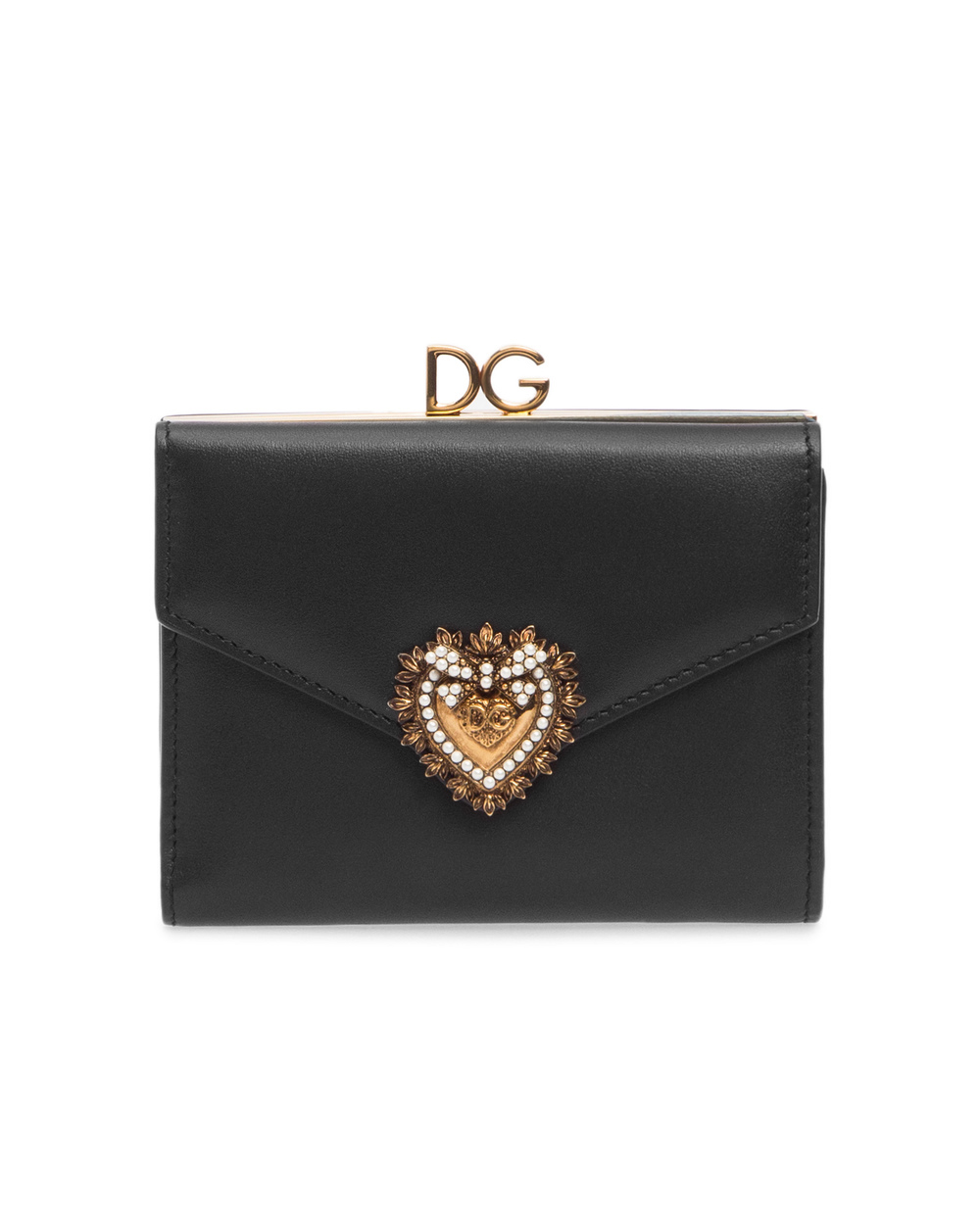 Кожаный кошелек Devotion Dolce&Gabbana BI1067-AV893, черный цвет • Купить в интернет-магазине Kameron