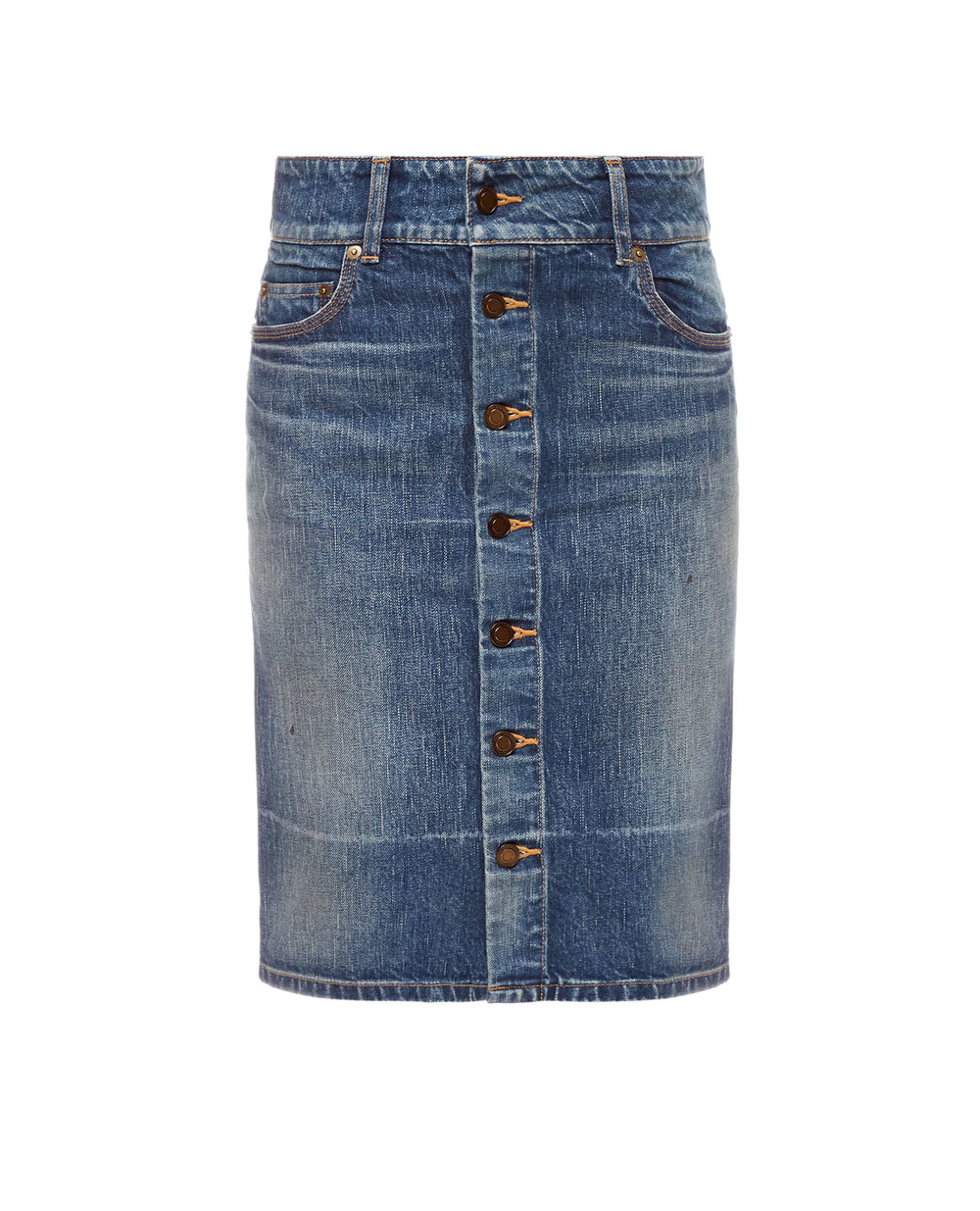 Джинсовая юбка Saint Laurent 663874-Y945Q, синий цвет • Купить в интернет-магазине Kameron