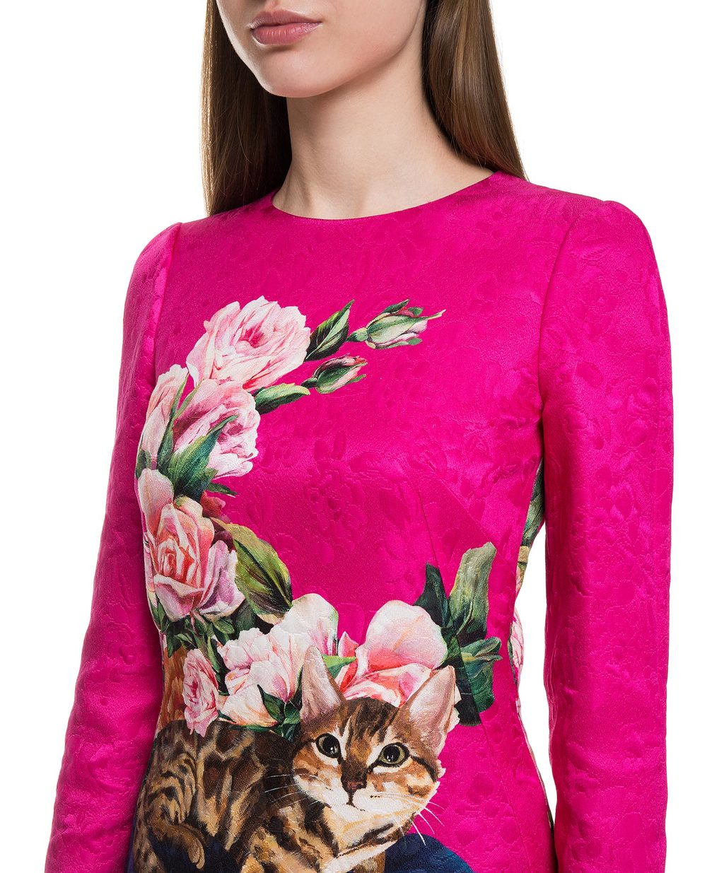 Жакардове плаття Dolce&Gabbana F66A8Z-HPMMG, фуксія колір • Купити в інтернет-магазині Kameron