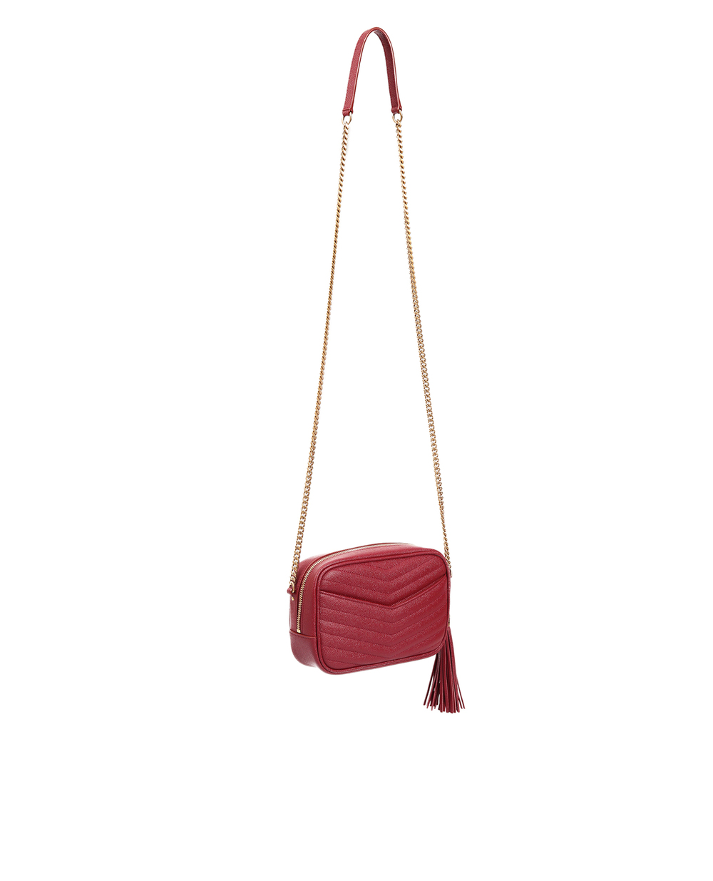 Кожаная сумка Lou mini Saint Laurent 612579-1GF07, бордовый цвет • Купить в интернет-магазине Kameron