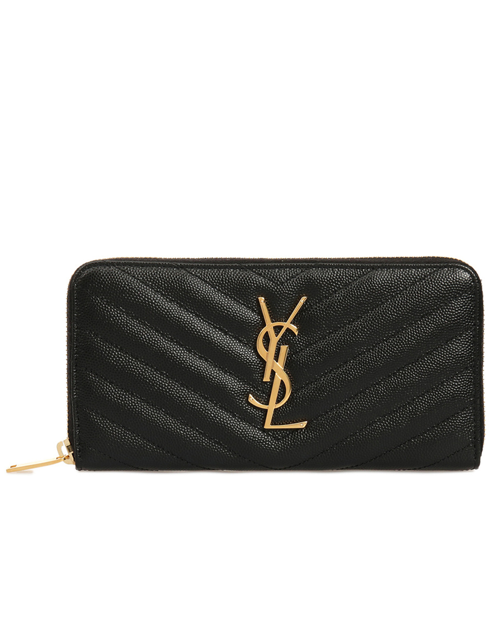 Кожаный кошелек Saint Laurent 358094-BOW01, черный цвет • Купить в интернет-магазине Kameron