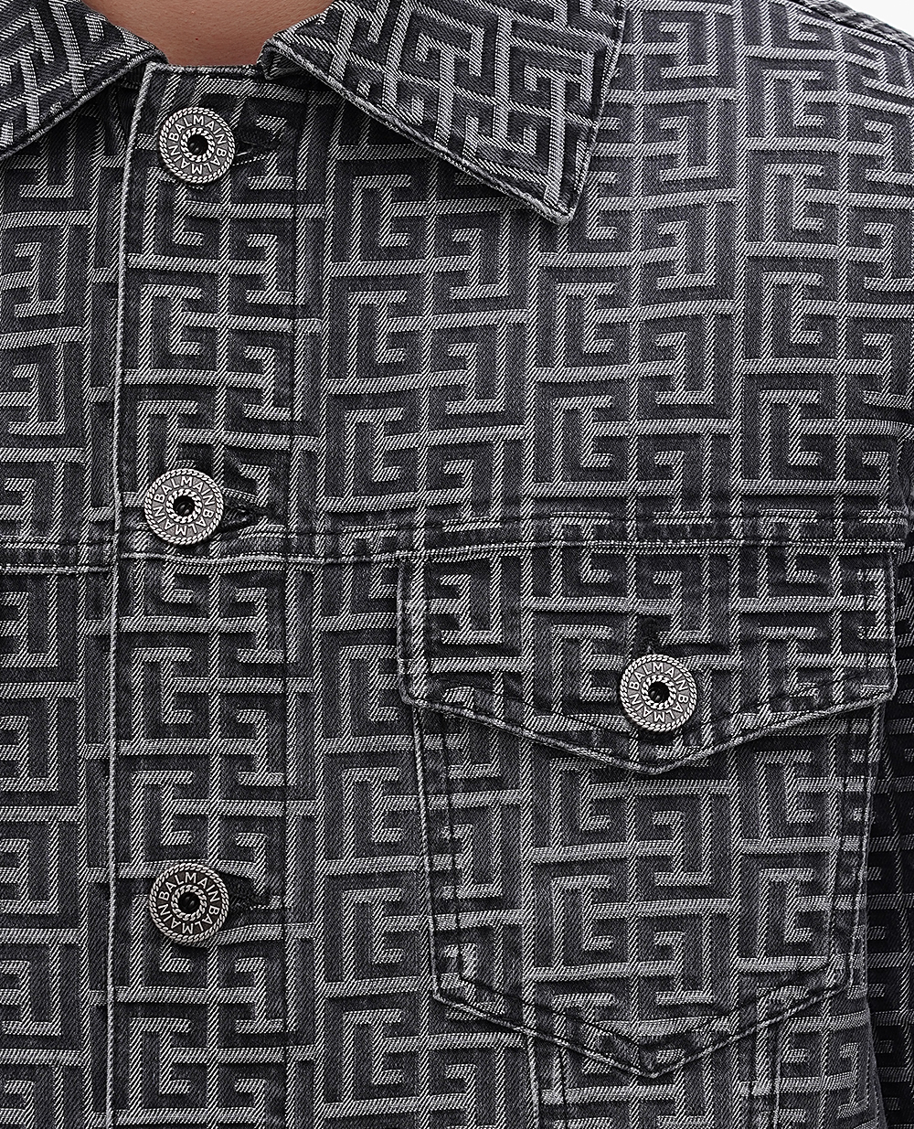 Бавовняна куртка Balmain BH1TC232DD68, темно-сірий колір • Купити в інтернет-магазині Kameron