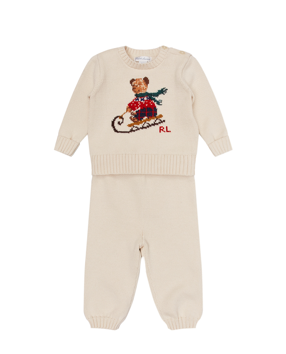Дитячий костюм (світр, штани) Polo Ralph Lauren Kids 310881432001, бежевий колір • Купити в інтернет-магазині Kameron