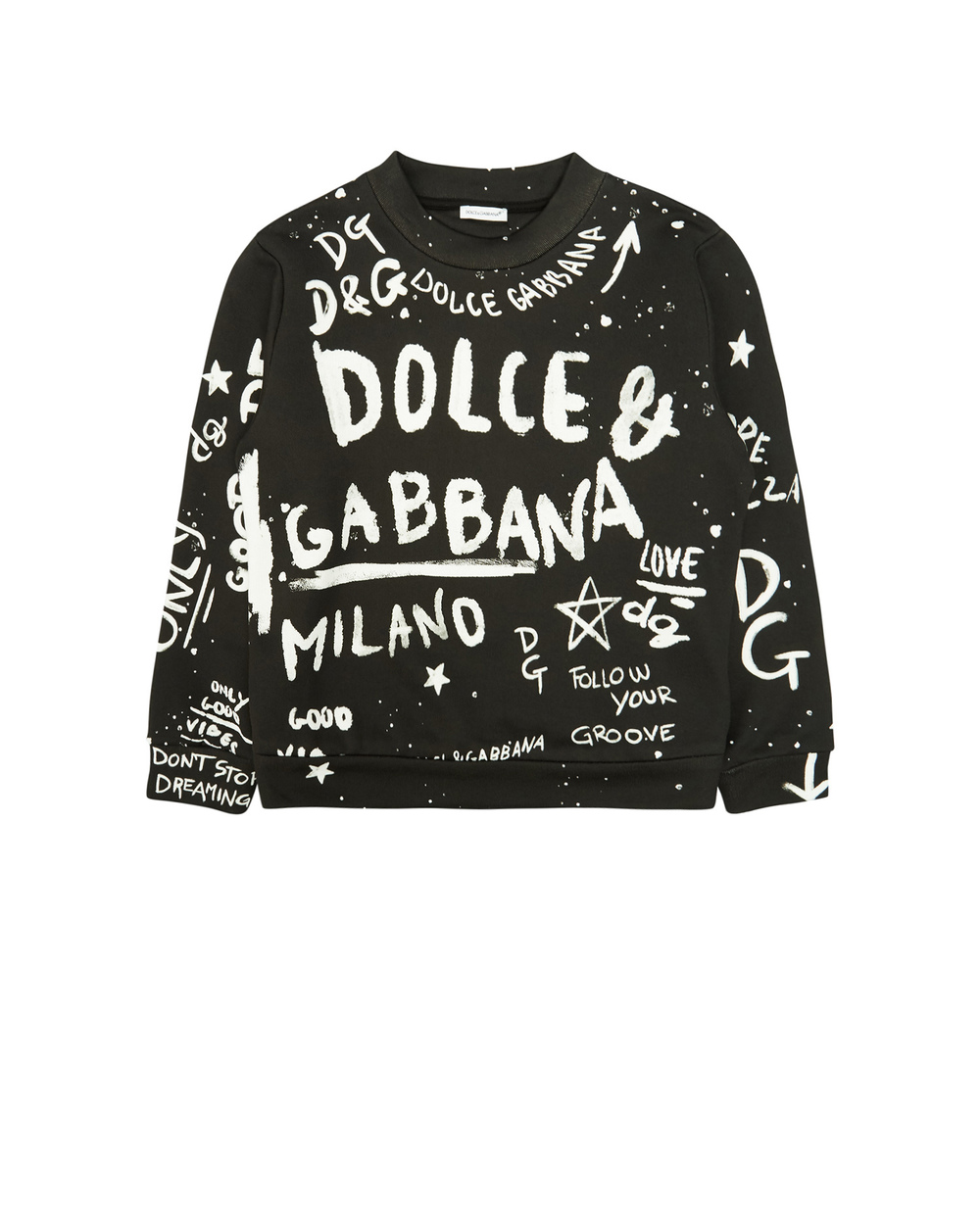 Світшот Dolce&Gabbana Kids L4JW0K-G7BJQ-S, чорний колір • Купити в інтернет-магазині Kameron