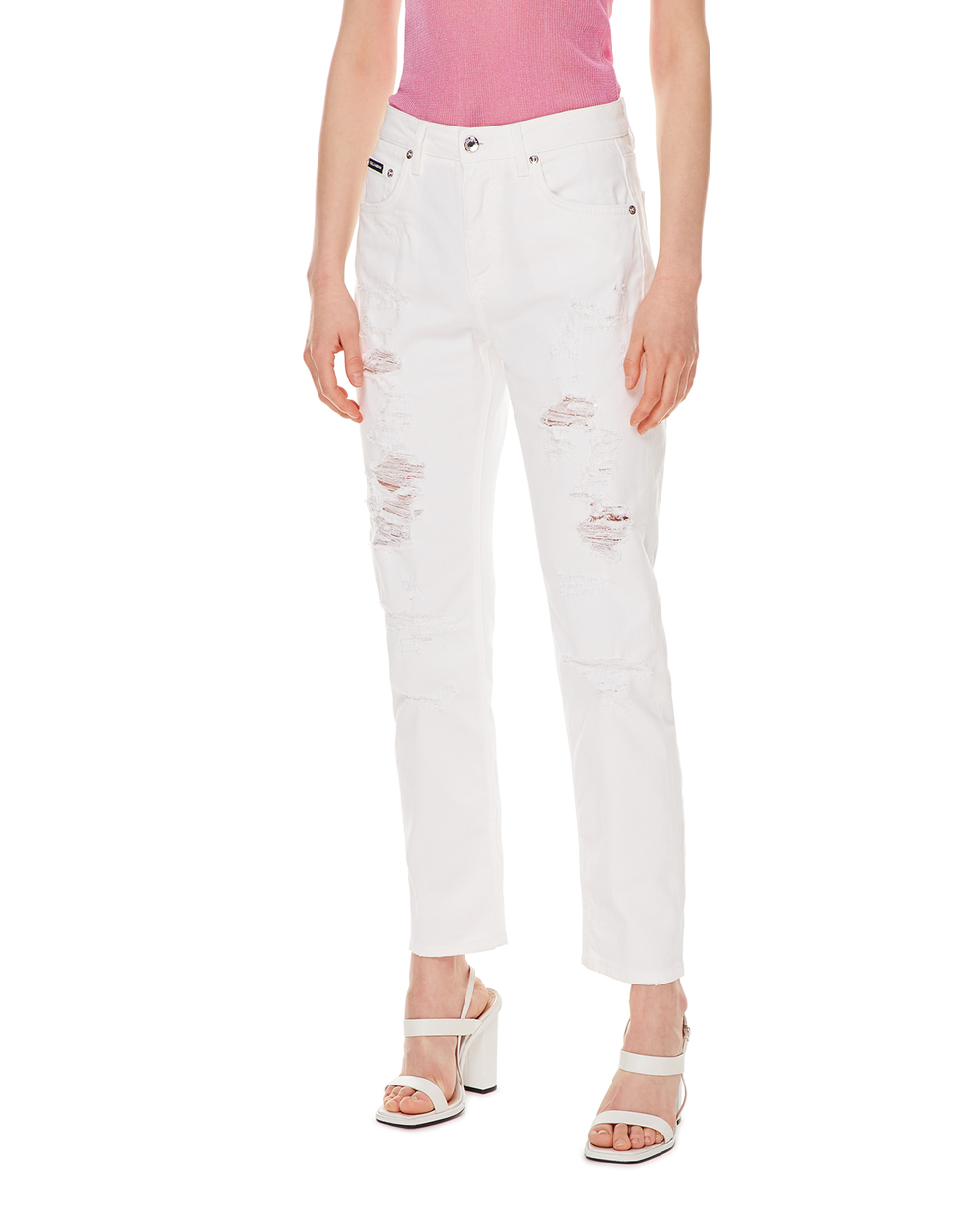 Джинсы Boyfriend Dolce&Gabbana FTAIAD-G8EY8, белый цвет • Купить в интернет-магазине Kameron
