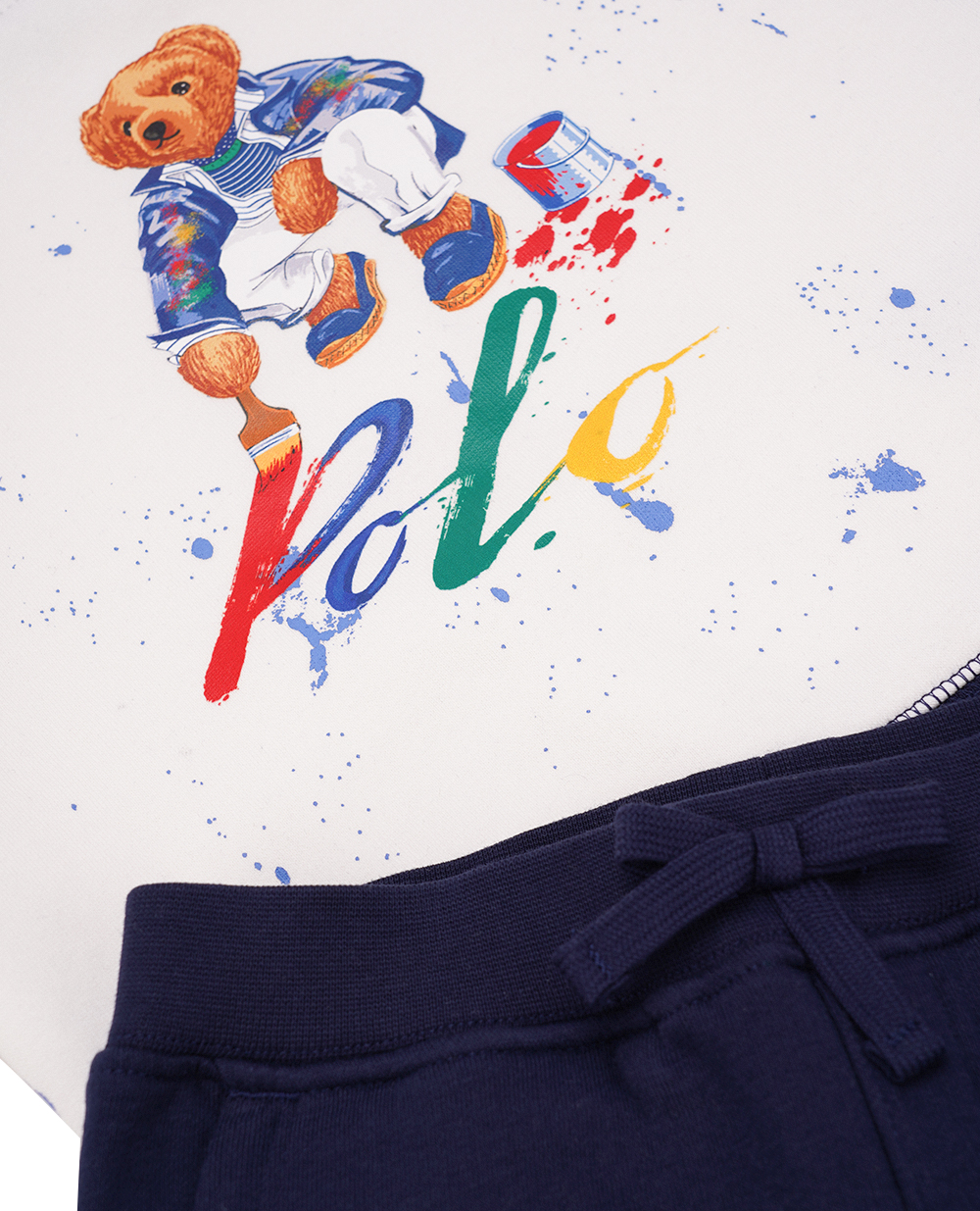 Детский костюм Polo Bear (свитшот, брюки)  Polo Ralph Lauren Kids 320926956001, белый цвет • Купить в интернет-магазине Kameron