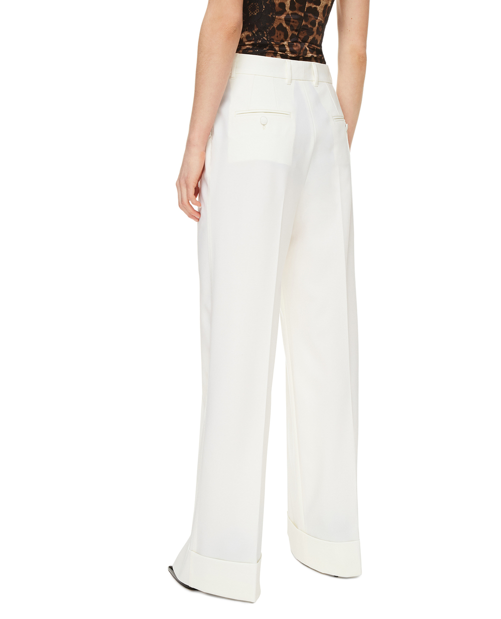 Шерстяные брюки Dolce&Gabbana FTBWAT-FUCCS, белый цвет • Купить в интернет-магазине Kameron