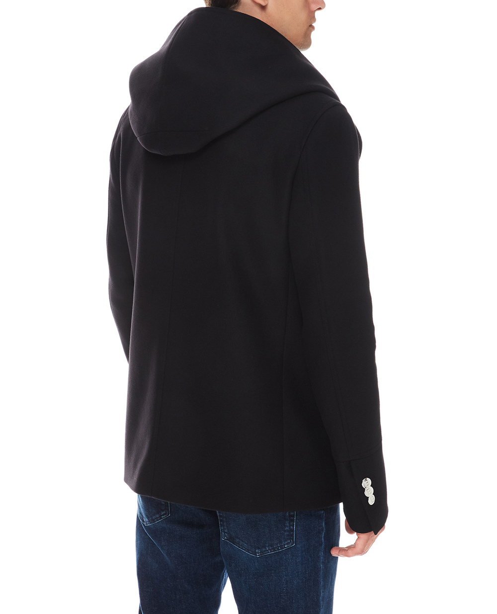 Шерстяное пальто Balmain WH1UA005W065, черный цвет • Купить в интернет-магазине Kameron