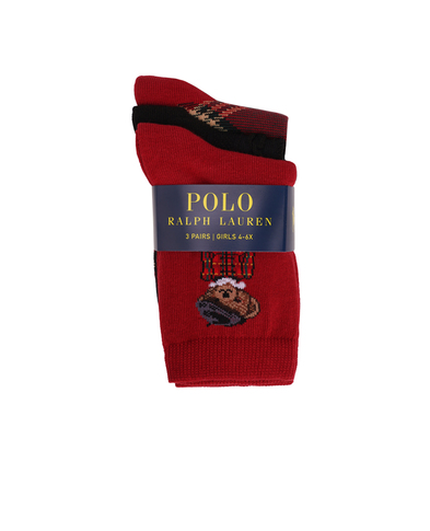 Polo Ralph Lauren Дитячі шкарпетки Polo Bear (3 пари) - Артикул: 447927590001