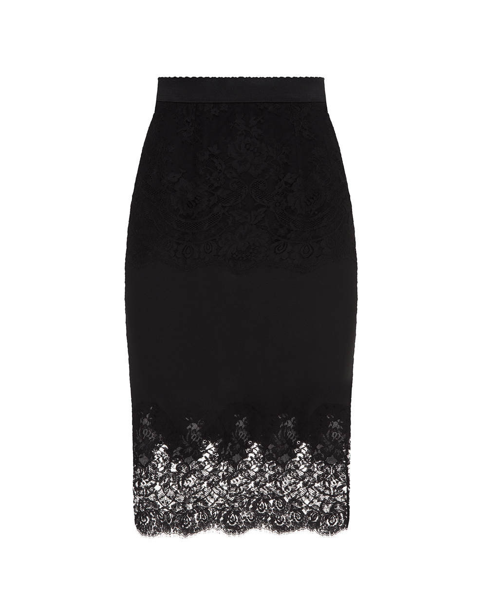Шелковая юбка Dolce&Gabbana F4BO2T-FU1KA, черный цвет • Купить в интернет-магазине Kameron