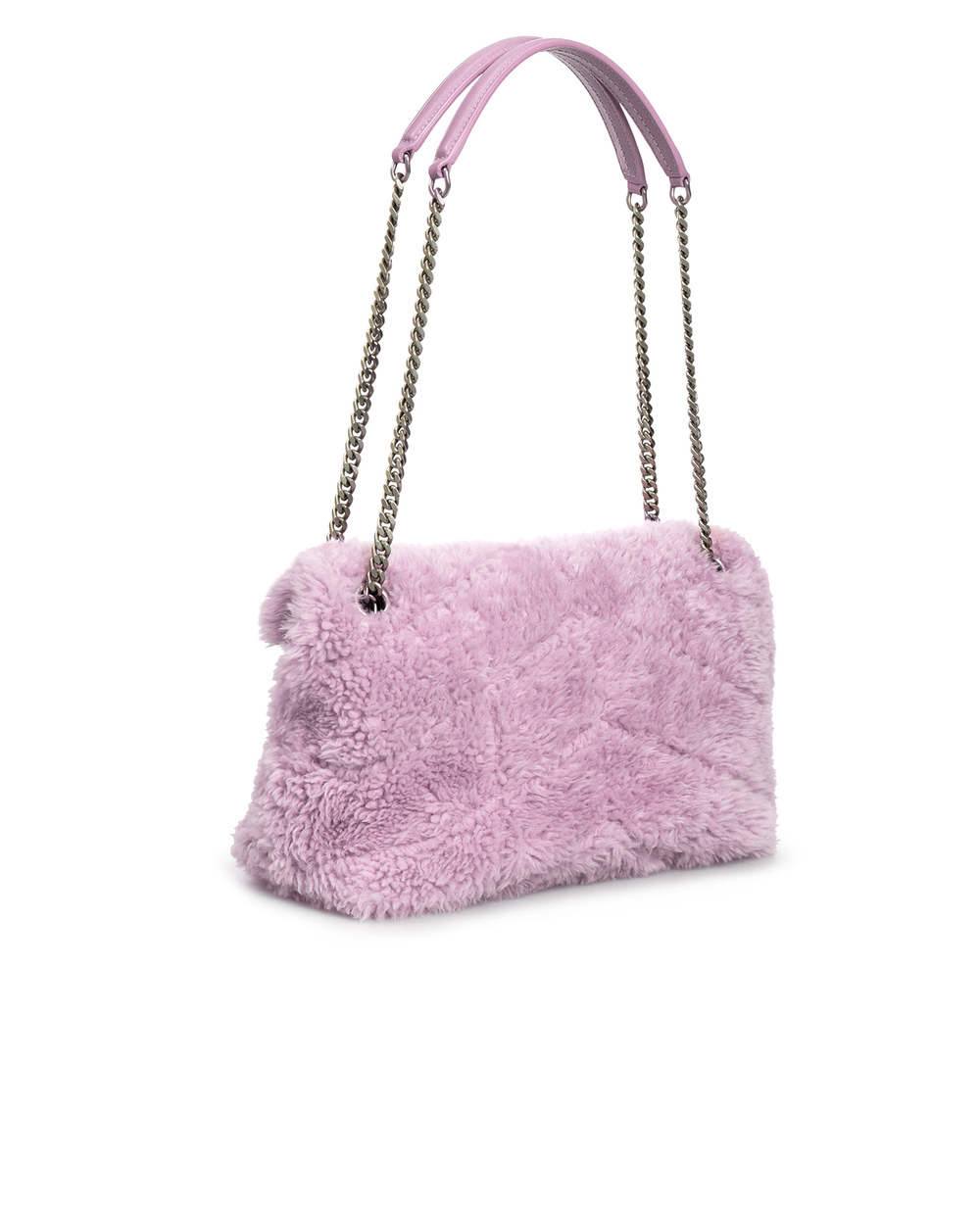 Кожаная сумка Puffer Saint Laurent 577476-28B10, сиреневый цвет • Купить в интернет-магазине Kameron