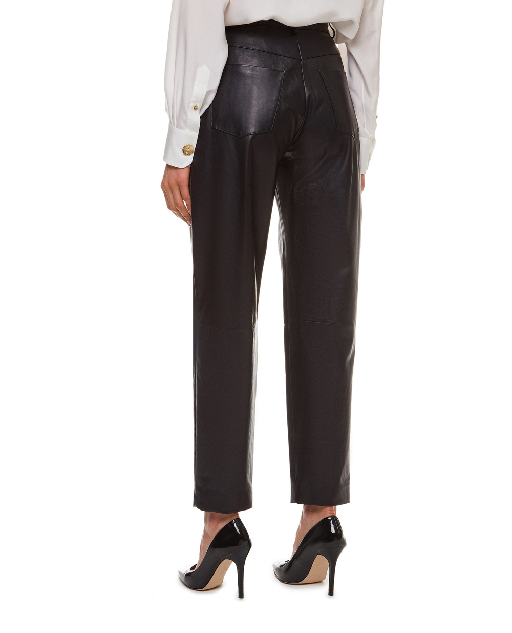 Шкіряні штани Dolce&Gabbana FTBYGL-HULJ7, чорний колір • Купити в інтернет-магазині Kameron