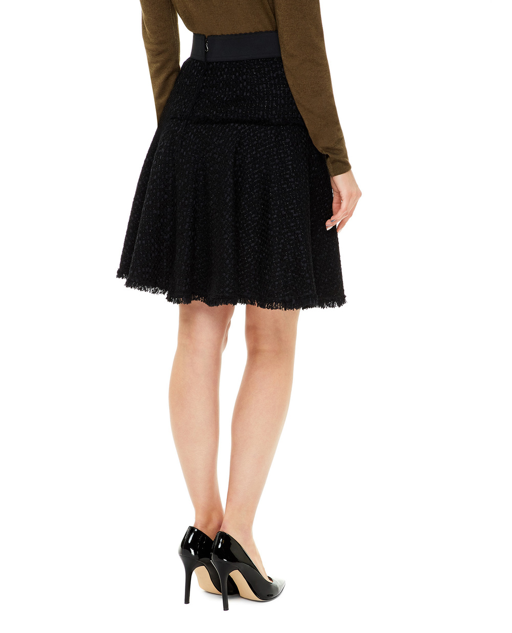 Твидовая юбка Dolce&Gabbana F4BZFT-HUMJZ, черный цвет • Купить в интернет-магазине Kameron