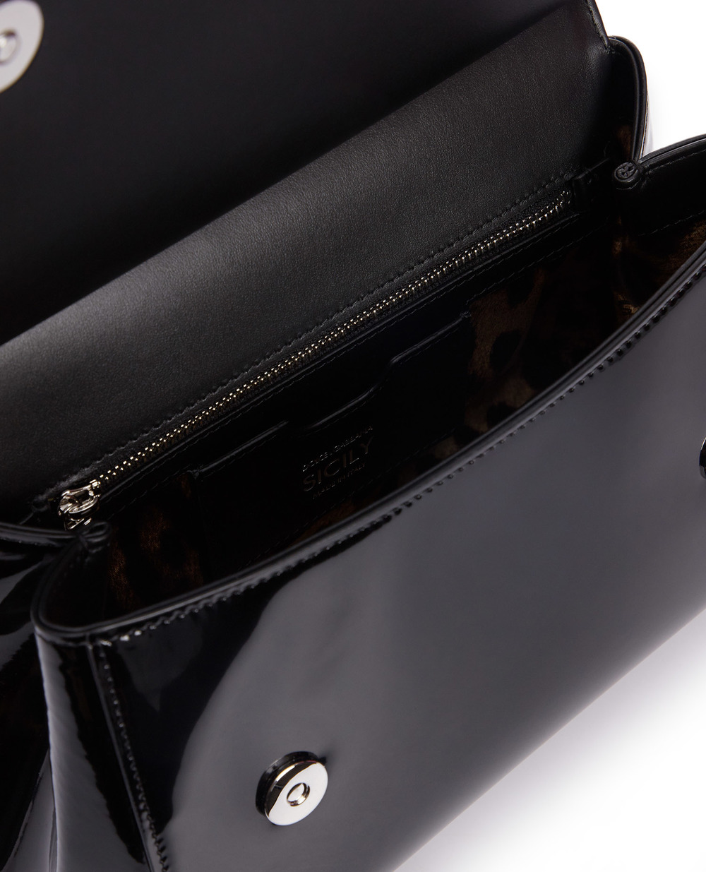 Кожаная сумка Sicily Large Dolce&Gabbana BB6002-AI413, черный цвет • Купить в интернет-магазине Kameron