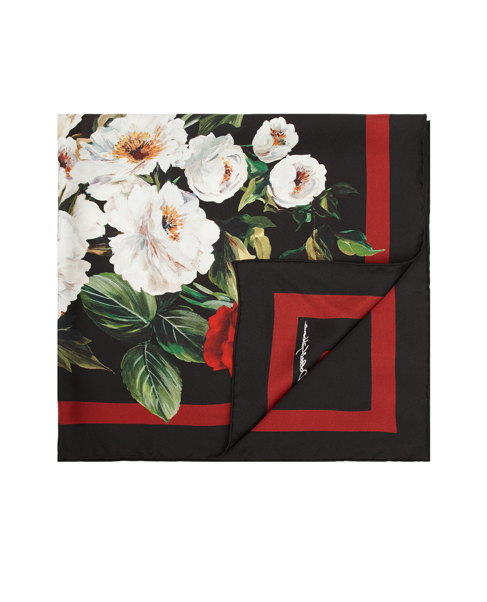 шовкова хустинка Dolce&Gabbana FN092R-GDW15, чорний колір • Купити в інтернет-магазині Kameron