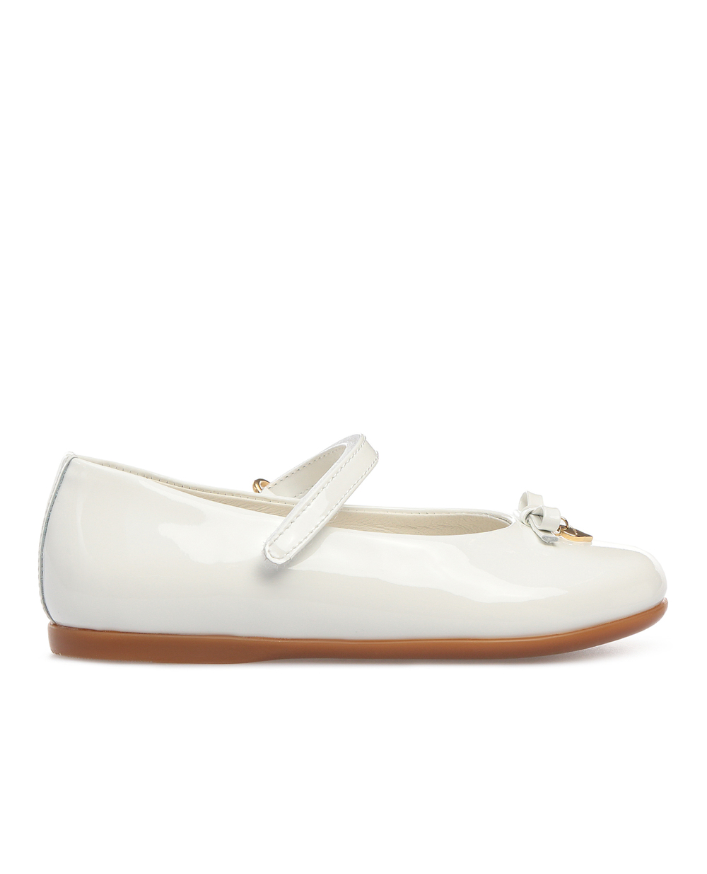 Лаковые балетки Dolce&Gabbana D20057-A1328-SS19, белый цвет • Купить в интернет-магазине Kameron