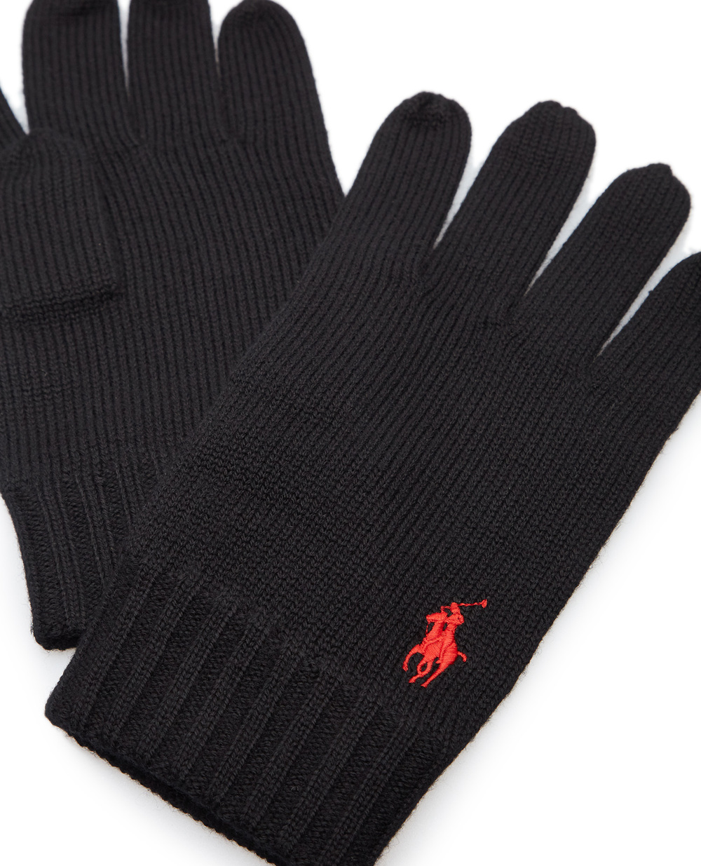 Вовняні рукавички Polo Ralph Lauren 710886135001, чорний колір • Купити в інтернет-магазині Kameron