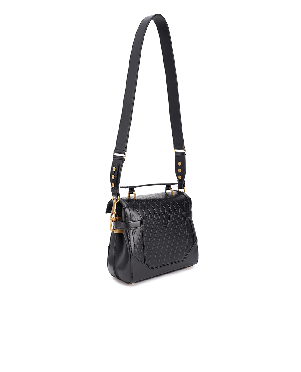 Шкіряна сумка B-Buzz 23 Balmain CN0DB530LQML, чорний колір • Купити в інтернет-магазині Kameron