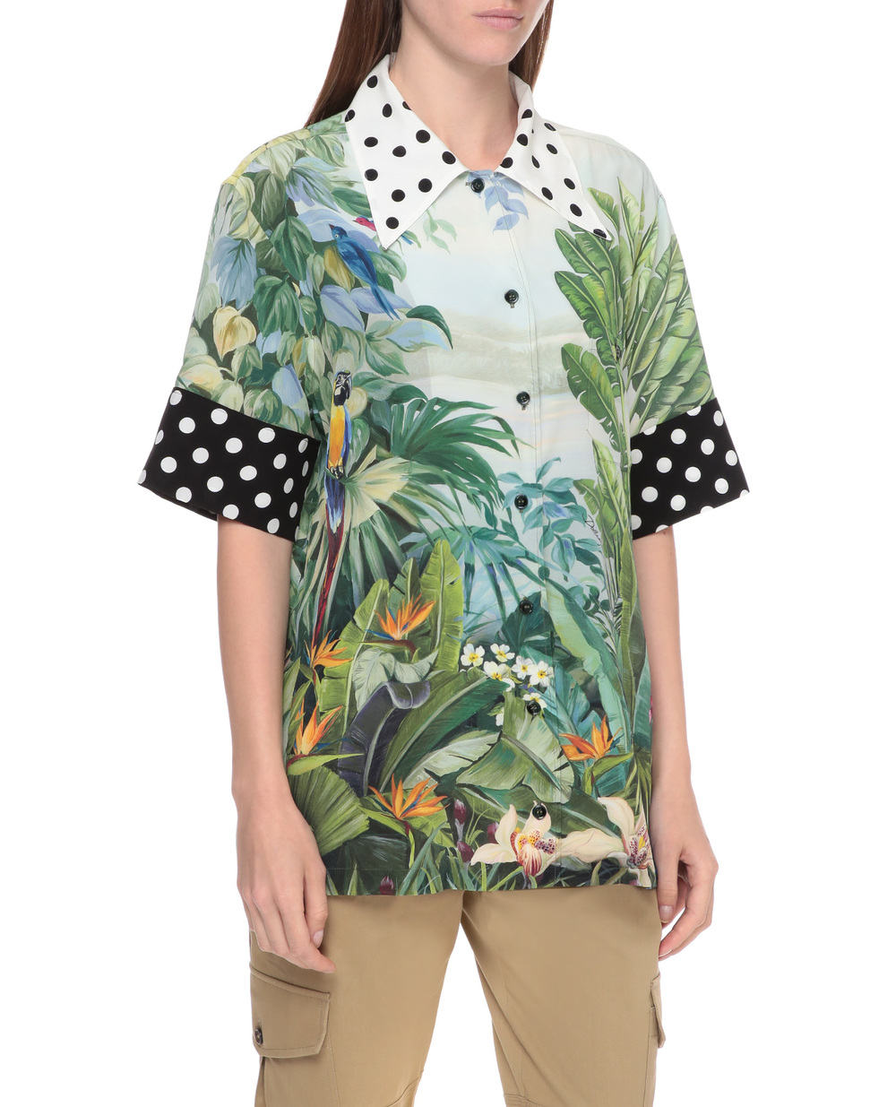 Шелковая блуза Dolce&Gabbana F5N17T-GDV32, разноцветный цвет • Купить в интернет-магазине Kameron
