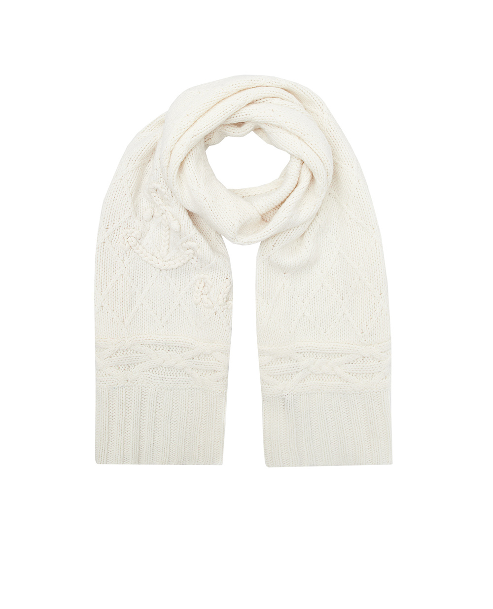 Шерстяной шарф Polo Ralph Lauren 455731041002, белый цвет • Купить в интернет-магазине Kameron
