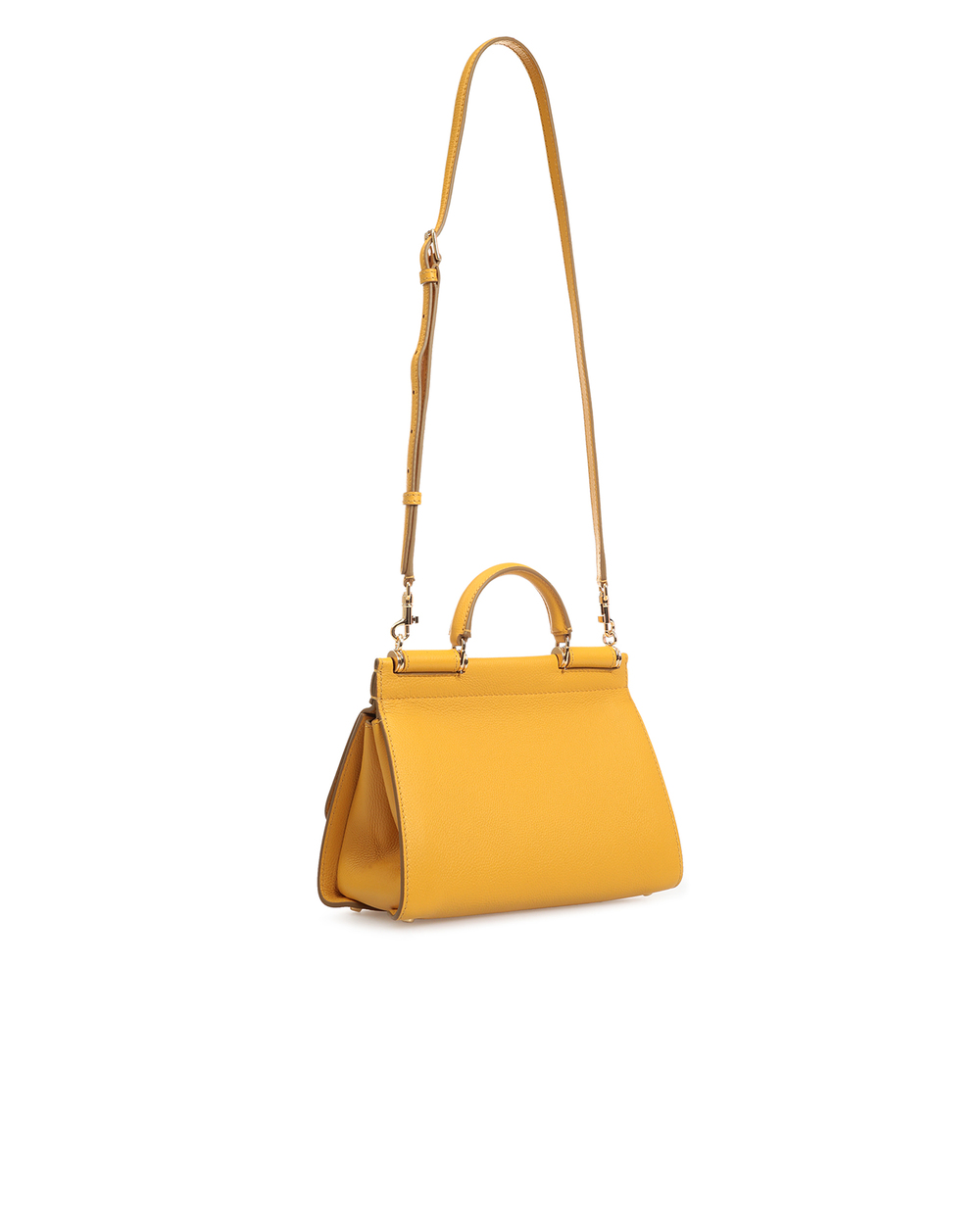 Шкіряна сумка Sicily Soft Small Dolce&Gabbana BB6755-AA409, жовтий колір • Купити в інтернет-магазині Kameron