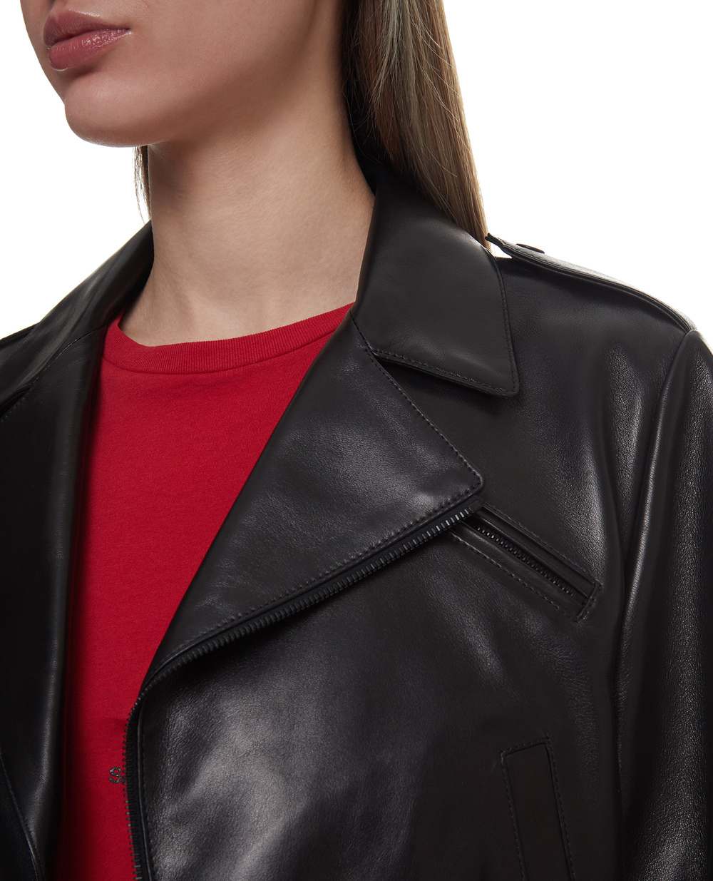 Шкіряна куртка Saint Laurent 636922-YCDF2, чорний колір • Купити в інтернет-магазині Kameron