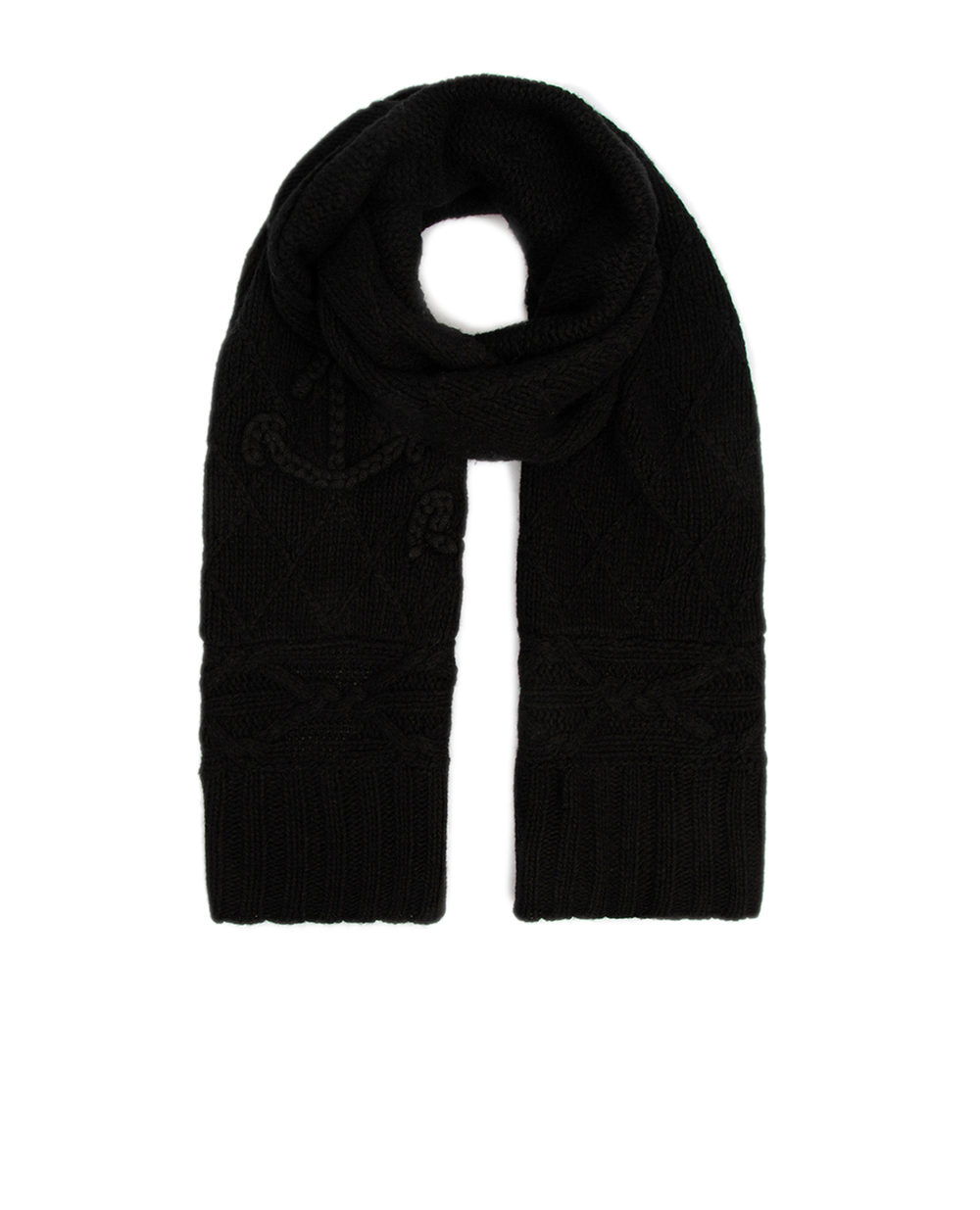 Шерстяной шарф Polo Ralph Lauren 455731041001, черный цвет • Купить в интернет-магазине Kameron