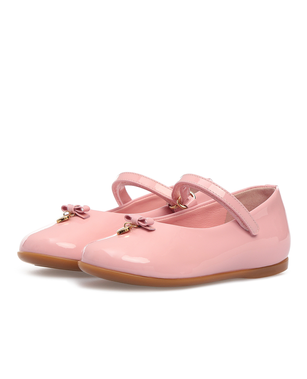 Детские лаковые балетки Dolce&Gabbana Kids D20057-A1328, розовый цвет • Купить в интернет-магазине Kameron
