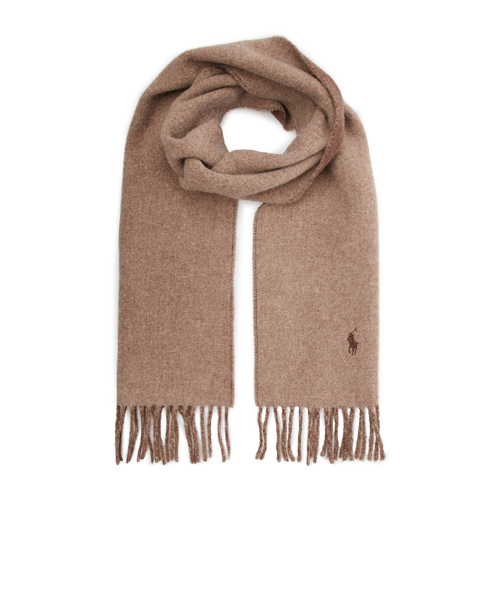 Шерстяной шарф Polo Ralph Lauren 449891259006, бежевый цвет • Купить в интернет-магазине Kameron