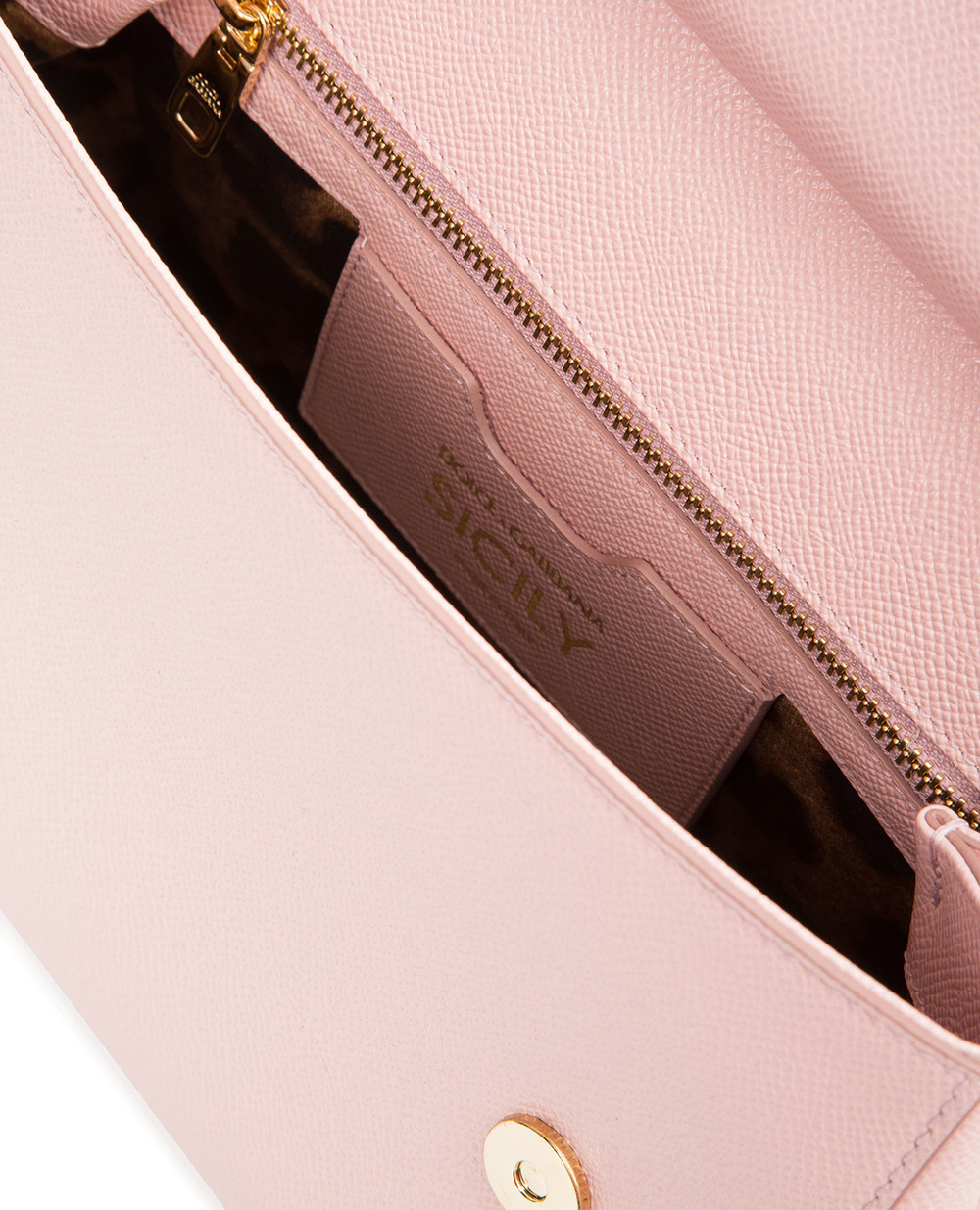 Кожаная сумка Sicily Medium Dolce&Gabbana BB6002-A1001FW18, розовый цвет • Купить в интернет-магазине Kameron