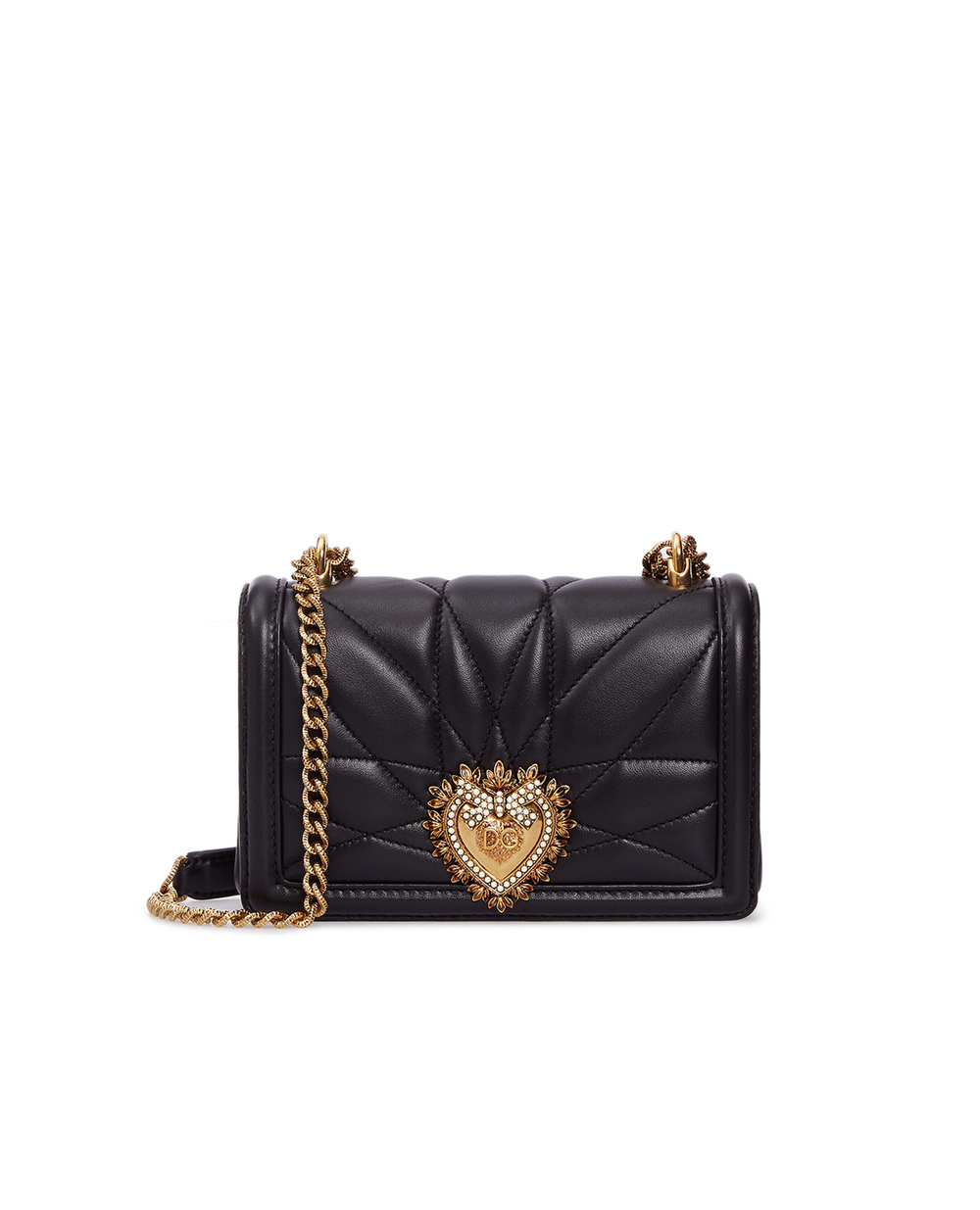 Кожаная сумка Devotion mini Dolce&Gabbana BB6880-AV967, черный цвет • Купить в интернет-магазине Kameron