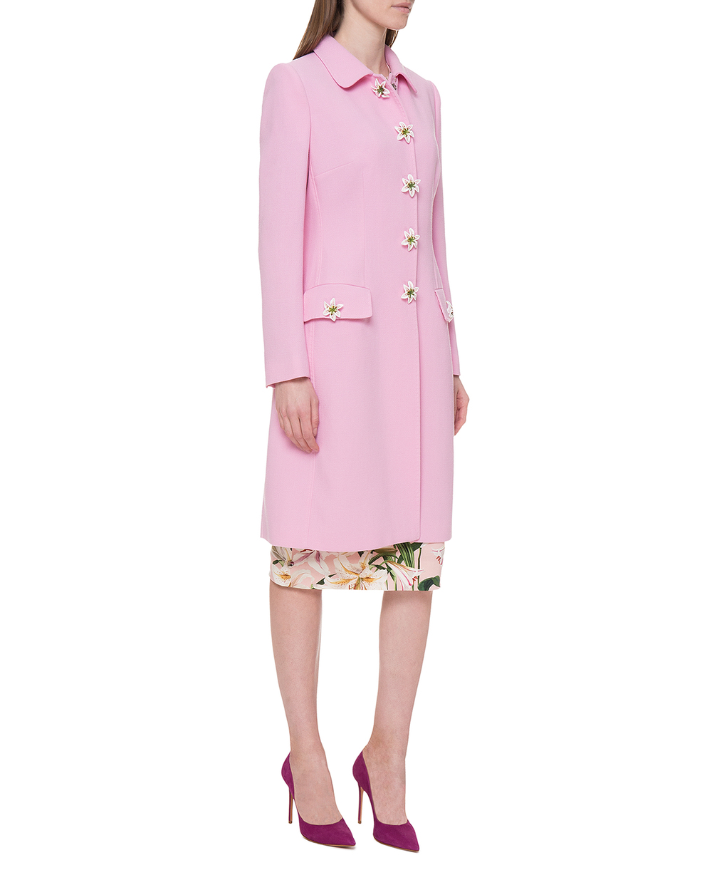 Шерстяное пальто Dolce&Gabbana F0U20Z-FU2TZ, розовый цвет • Купить в интернет-магазине Kameron