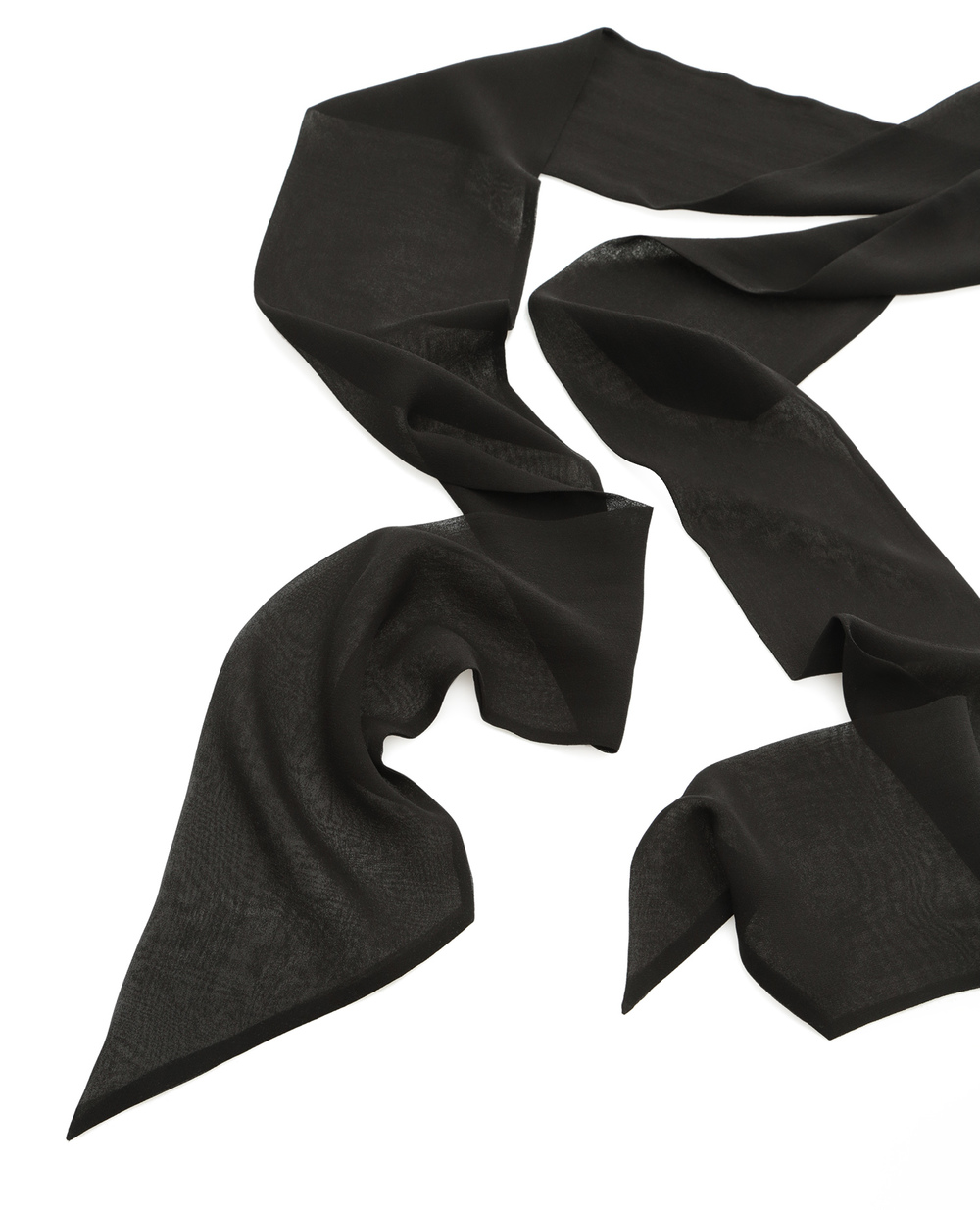 Шовковий шарф Saint Laurent 570862-3Y014, чорний колір • Купити в інтернет-магазині Kameron