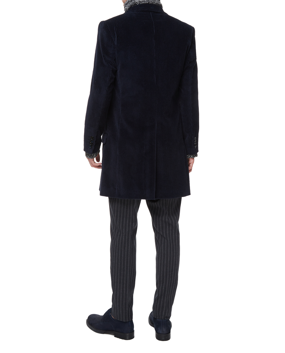 Вельветовое пальто Dolce&Gabbana G2PC4T-FUVLI, темно-синий цвет • Купить в интернет-магазине Kameron