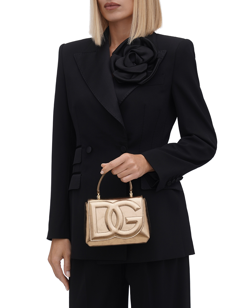Кожаная сумка DG Logo Mini Dolce&Gabbana BB7568-AO855, золотой цвет • Купить в интернет-магазине Kameron