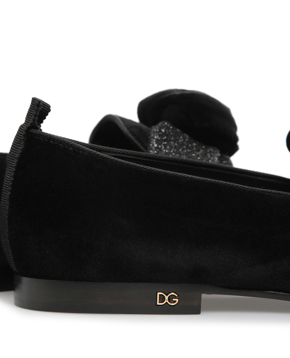 Оксамитові сліпери Young Queen Dolce&Gabbana CP0139-AJ540, чорний колір • Купити в інтернет-магазині Kameron
