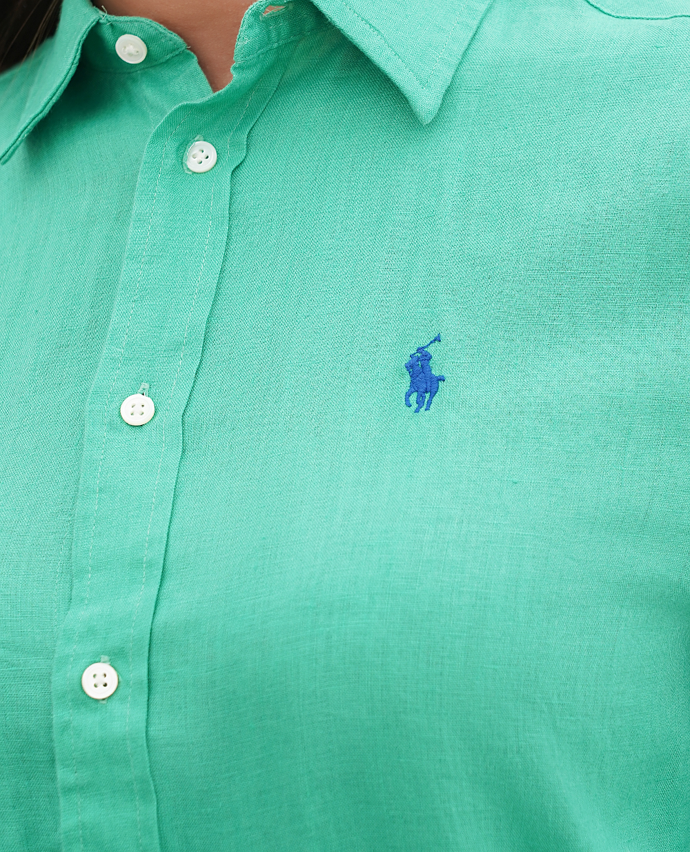 Льняная рубашка Polo Ralph Lauren 211920516013, зеленый цвет • Купить в интернет-магазине Kameron