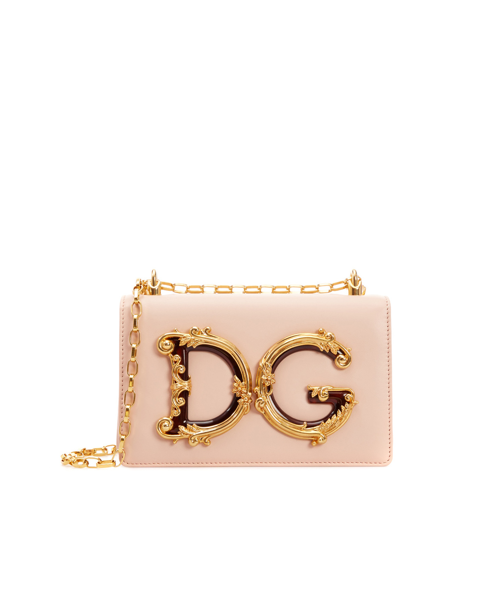 Кожаная сумка DG Girls Medium Dolce&Gabbana BB6498-AZ801, пудровый цвет • Купить в интернет-магазине Kameron
