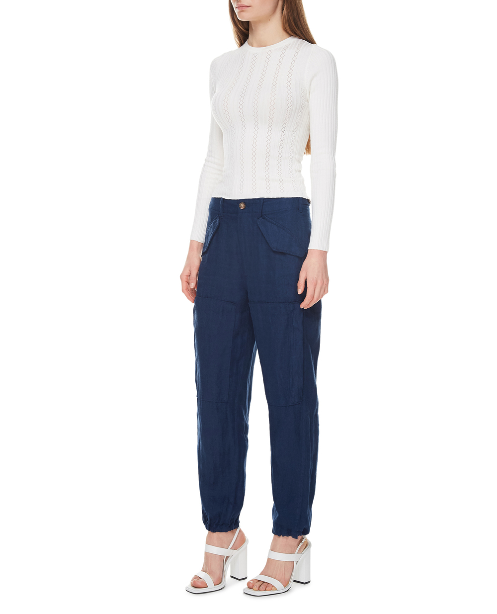 Лляні штани Polo Ralph Lauren 211833043001, синій колір • Купити в інтернет-магазині Kameron