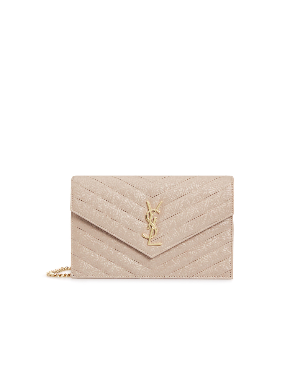 Кожаная сумка Envelope Saint Laurent 393953-BOW01-, бежевый цвет • Купить в интернет-магазине Kameron