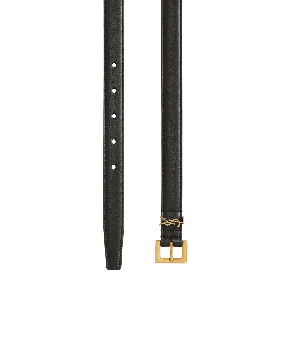 Кожаный ремень Monogram narrow Saint Laurent 554465-BOO0W, черный цвет • Купить в интернет-магазине Kameron