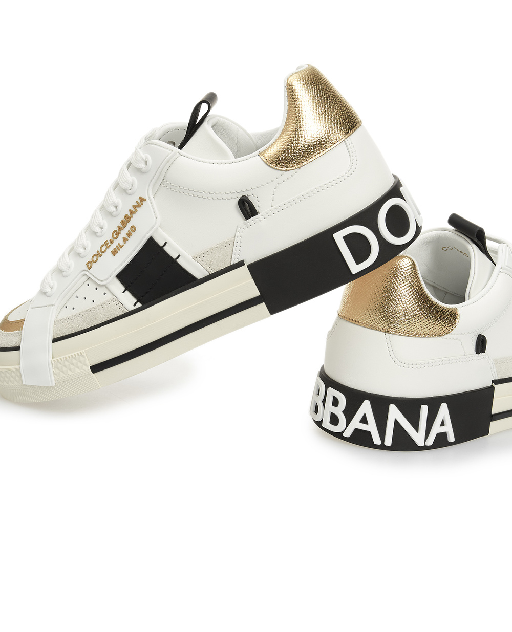 Кожаные сникеры Dolce&Gabbana CS1863-AO222, белый цвет • Купить в интернет-магазине Kameron