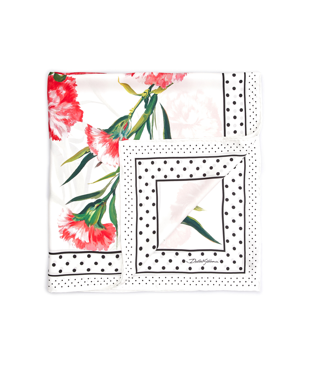 Шелковый платок Dolce&Gabbana FN090R-GDAWX, белый цвет • Купить в интернет-магазине Kameron
